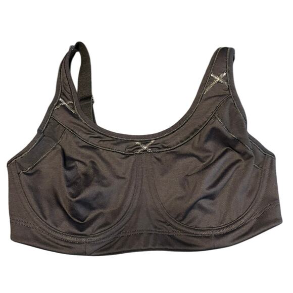 Athleta Sports Bra 32C  Black Underwired Hook & Eye Gym Yoga - Picture 1 of 4